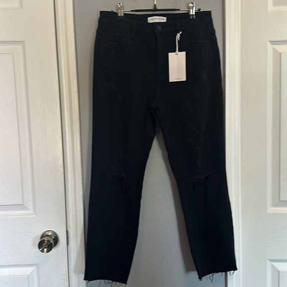 NWT JET BLACK HIGH RISE CROP STRAIGHT - Picture 2 of 8
